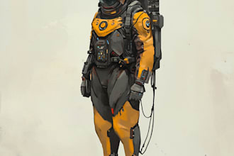 do sci fi , cyberpunk , mecha, fantasy character design