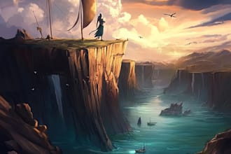 do environment concept art, fantasy landscape illustration