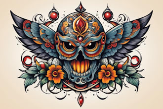 create original custom japanese tattoo design for you