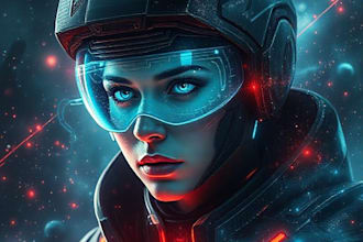 design stunning sci fi portrait art