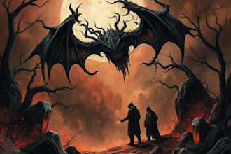 make detailed dark art for t shirt, album or book cover, etc