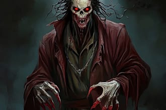 make fantasy horror character and monster art