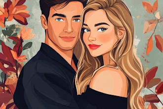 make cartoon disney couple portrait