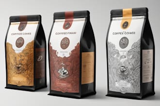 do coffee packaging, coffee bag, label design