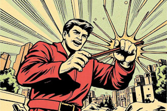 draw a retro vintage comic illustration