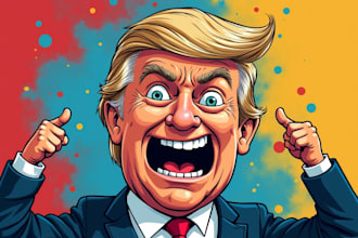 make you political funny cartoon portrait