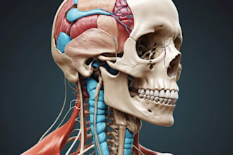 draw digital coloured anatomy and medical illustrations