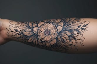 create sleeve tattoo design in geometric style