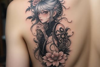 create super artistic tattoo designs in japanese style