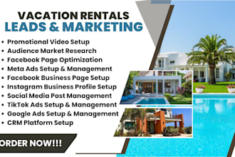vacation rentals leads vacation booking leads cabin rental facebook ad google ad