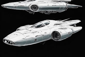 draw a game art, spaceship or vehicle design