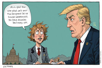 draw satire, editorial or political cartoons for you