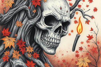 draw detailed illustration dark art