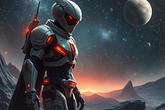 do unique sci fi character and sci fi art