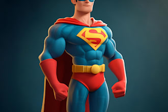 make a unique superhero cartoon character