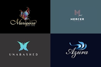 create fashion, beauty, cosmetic spa hair salon logo 48 hrs