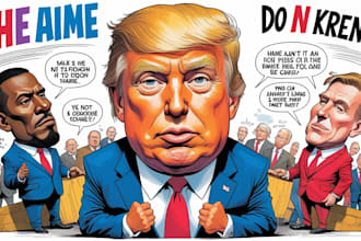 create a political cartoon or editorial illustration