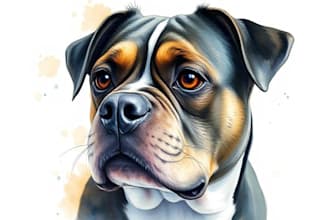 draw custom digital oil painting, watercolor style pet portrait