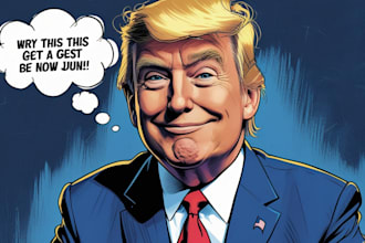 make you political funny cartoon portrait