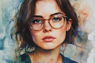 paint a watercolor painting portrait with in 24hrs
