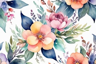 create a beautiful watercolor flowers tattoo design for you