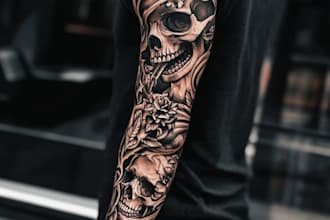 desing a custom tattoo sleeve art for you