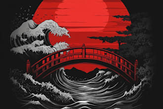 make a custom japanese style t shirt design, anime, jdm