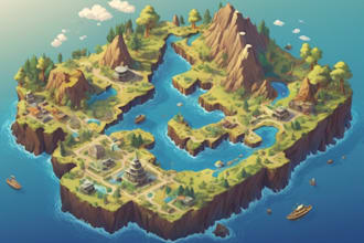 draw a unique vector or isometric map