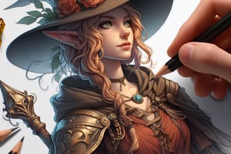 draw a fantasy character for dnd or similar