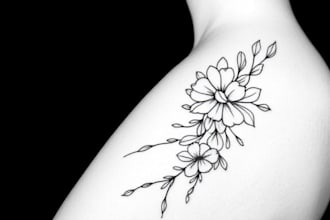 draw a minimalist line art tattoo design