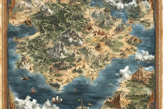 illustrate medieval fantasy and sci fi maps