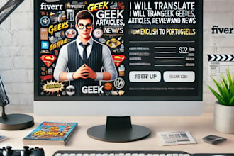 translate geek articles reviews and news from english to portuguese