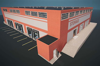 create 3d warehouse interior design, factory design, commercial building