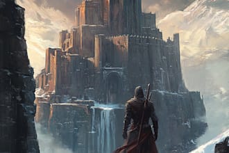 make an epic fantasy artwork with monsters