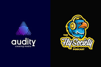 do unique podcast logo, podcast cover design and branding