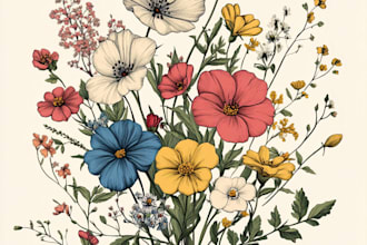 do your beautiful vintage botanical illustration