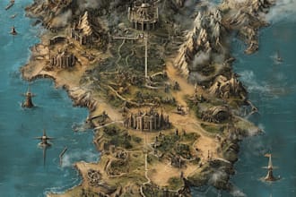 draw a high quality fantasy map