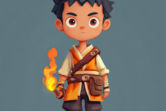 design 2d game character, environment, gui, texture,