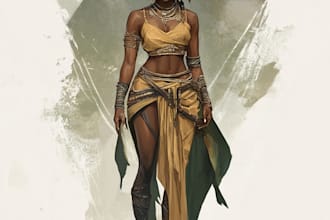 do african american fantasy character design or illustration