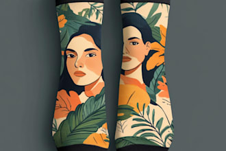 draw sublimation all type of unique socks design