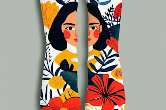 draw unique socks design or sketch for you