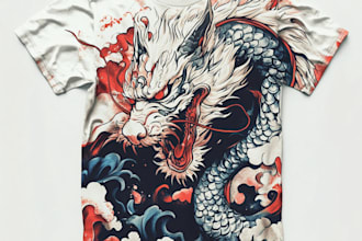 draw t shirt design on graffiti art, japanese art