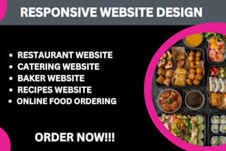 design recipes website catering restaurant online food ordering bakery website