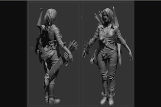 sculpt 3d model, toys, action figure and character,  in zbrush for 3d printing
