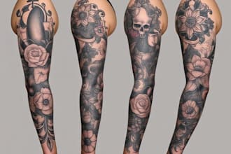 draw a custom tattoo design as a tattoo artist