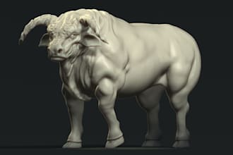 sculpt 3d realistic animal for printing,zbrush,animal anatomy,deliver stl3d,mini