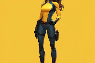 draw you into superhero comic cartoon character