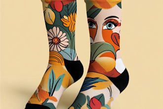 draw unique socks design for your brand