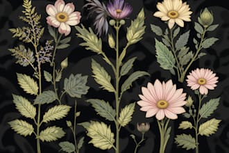 do botanical illustration of plants, flowers or nature