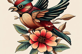 make awesome american traditional tattoo design
